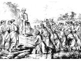 The delivery of the Law (Engraving based on a picture by Raphael d`Urbino)